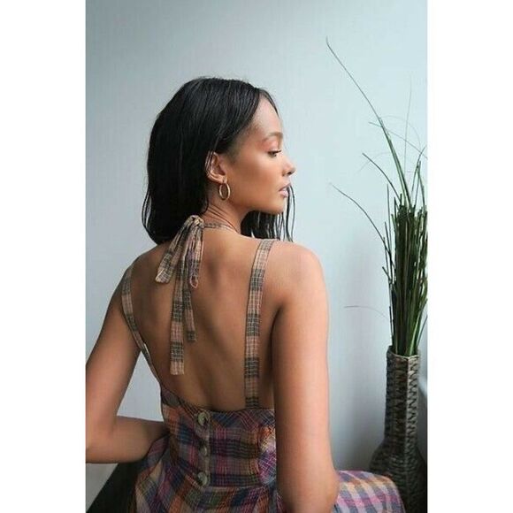 NEW FREE PEOPLE Sz 12 ZUZU CROPPED WIDE LEG JUMPSUIT ROMPER - Picture 3 of 3